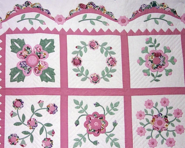 Zestaw haftów na tkaninie